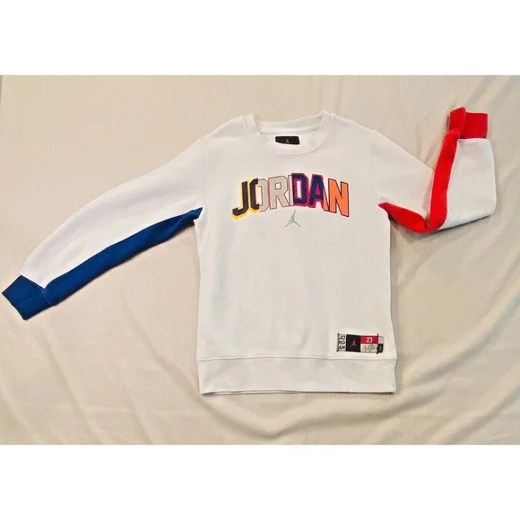 Jordan Kid's Rivals Jordan 23 Crewneck Sweatshirt White Big Boy Youth Medium M - Picture 1 of 8